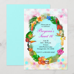 Hawaiian Tropicaler Sommer Dinge Rahmen Luau-Party Einladung