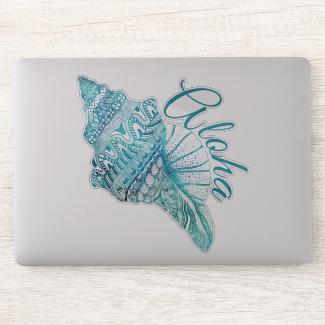 Hawaiian Türkise Conch Muschel Aloha Aufkleber (Computer)