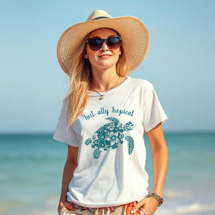 Hawaiian Turtle Turt ally Tropical Aquamarin T-Shirt