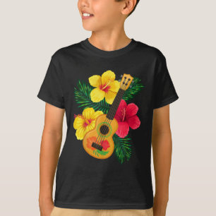 Hawaiian Ukulele Retro Uke Hibiskus T-Shirt