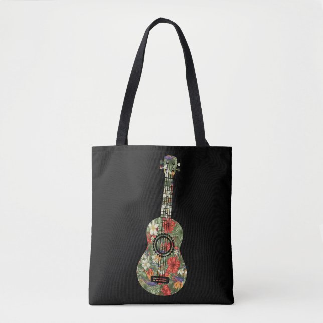 Hawaiian Ukulele Uke Floral Tropical Ukulele Tasche (Vorderseite)