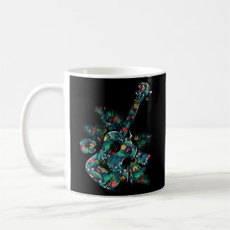 Hawaiian Ukulele Uke Tropische Blume Floral Kaffeetasse