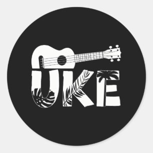 Hawaiian Ukulele Uke Uke Runder Aufkleber