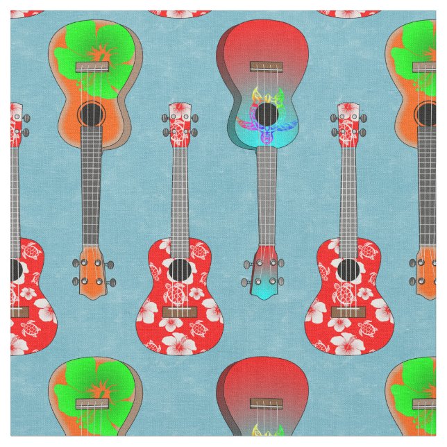 Hawaiian Ukuleles auf Blue Stoff (Nahaufnahme)