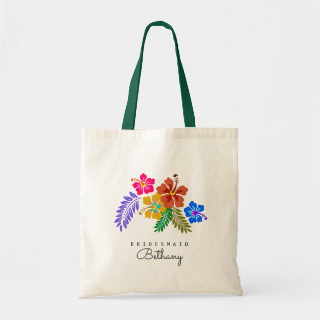 Hawaiian Wedding Theme Hibiskus Bridesmaid Tragetasche (Vorne)
