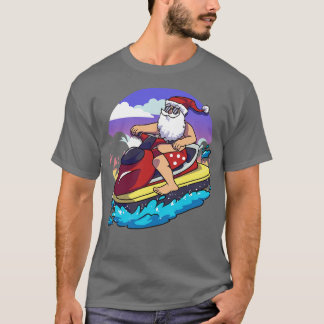 Hawaiian Weihnachts Weihnachtsmann Jet Skiing T-Shirt