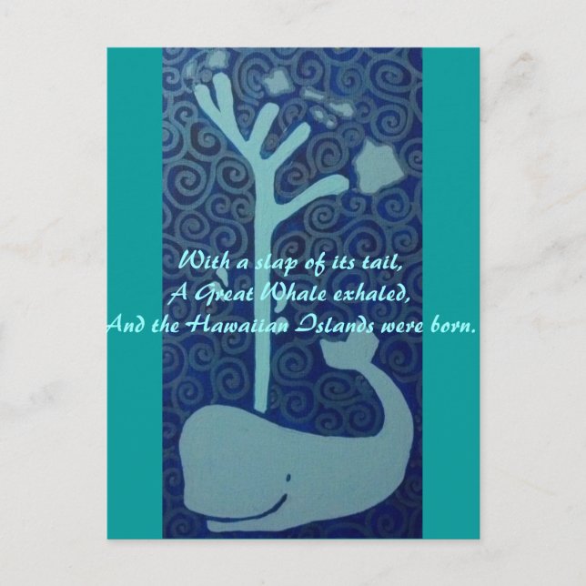 Hawaiian Whale Postkarte (Vorderseite)