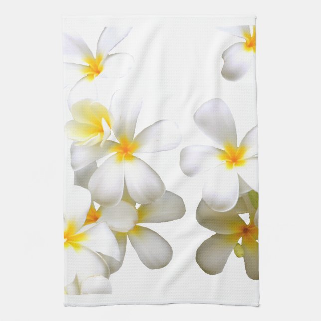 Hawaiian white plumeria flower geschirrtuch (Vertikal)