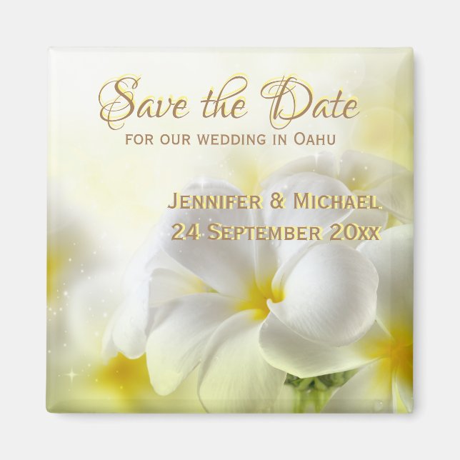 Hawaiian White Plumeria Magnet (Vorne)