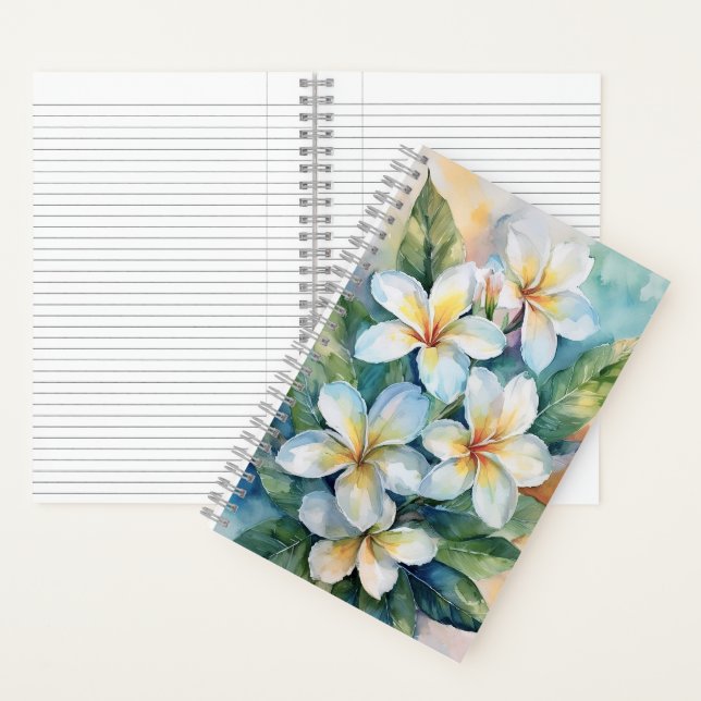 Hawaiian White Plumeria Notebook Notizbuch (Innen)
