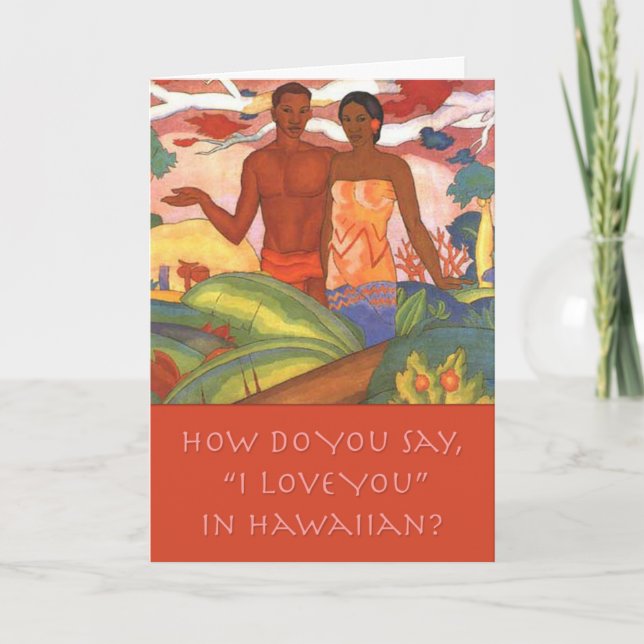 Hawaiianer "ich Karte Liebesie" Valentines Tages (Vorderseite)