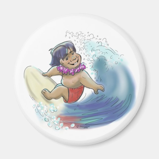 Hawaiianer Surfer Magnet (Vorne)