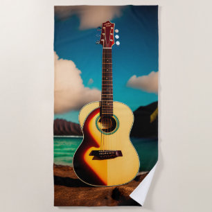 Hawaiianische akustische Gitarre Beach Towel Strandtuch
