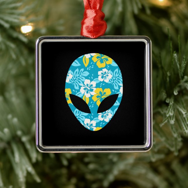 Hawaiianische Alien Head - Funny Alien Ornament Aus Metall (Baum)