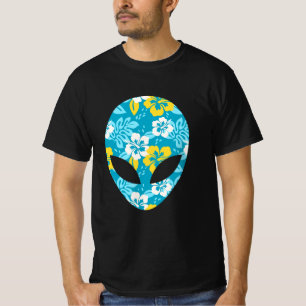 Hawaiianische Alien Head - Funny Alien T-Shirt