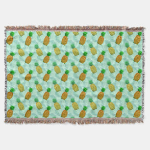 Hawaiianische Ananas Light Blue Decke