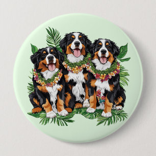 Hawaiianische Berner Sennenhunde Blumenlei Button