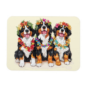 Hawaiianische Berner Sennenhunde Blumenlei Magnet
