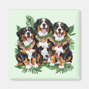 Hawaiianische Berner Sennenhunde Blumenlei Magnet