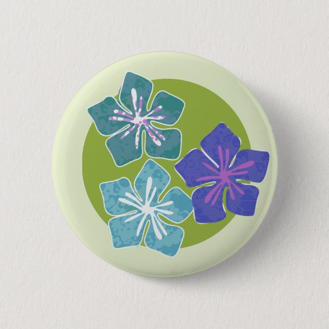Hawaiianische Blume 1 Button (Vorderseite)