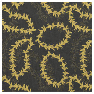 Hawaiianische Blume Garlands Gemustert Black and G Stoff