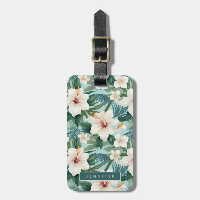 Hawaiianische Blume Gepäckanhänger (Vorderseite vertikal)