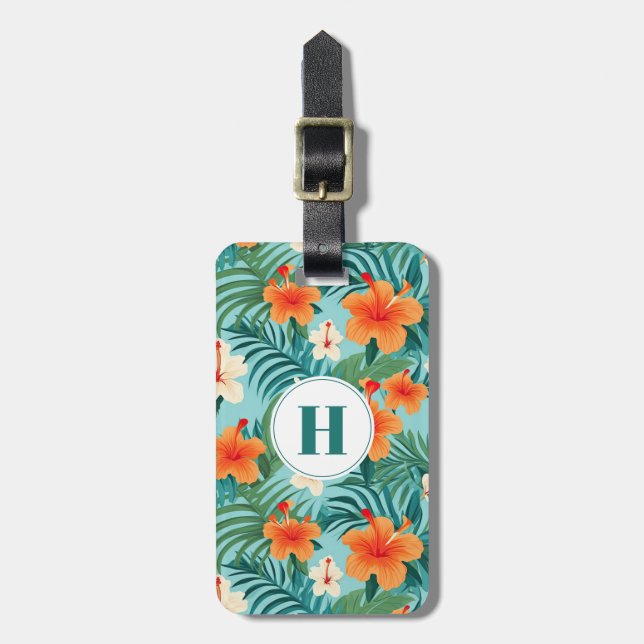 Hawaiianische Blume Gepäckmarke Gepäckanhänger (Vorderseite vertikal)