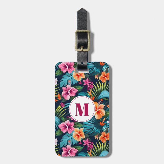 Hawaiianische Blume Gepäckmarke Gepäckanhänger (Vorderseite vertikal)