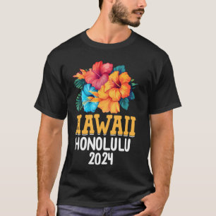 Hawaiianische Blume Hibiskus Hawaii 2024 Honolulu T-Shirt