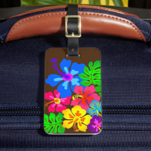 Hawaiianische Blume Hibiskus Kunst Gepäckanhänger