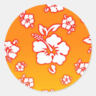 hawaiianische Blume Runder Aufkleber