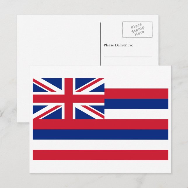 Hawaiianische Flagge, Flagge Hawaiis Postkarte (Vorne/Hinten)
