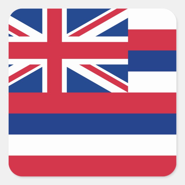 Hawaiianische Flagge Quadratischer Aufkleber (Vorderseite)