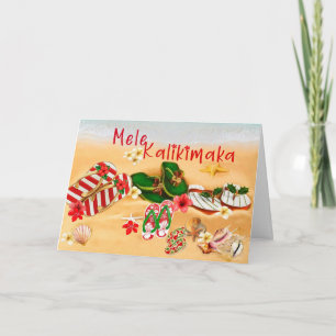 Hawaiianische Flip Flop Mele Kalikimaka Karte