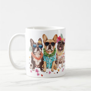 Hawaiianische Französische Bulldoggen Blumenlei Kaffeetasse