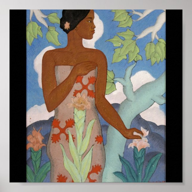 Hawaiianische Frau, von Arman Manookian c. 1929 Poster (Vorne)