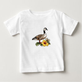 Hawaiianische Gans mit gelber Hibiskus-Blume Baby T-shirt
