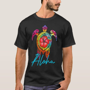 Hawaiianische Gefärbte Krawatte Meeresschildkröte T-Shirt