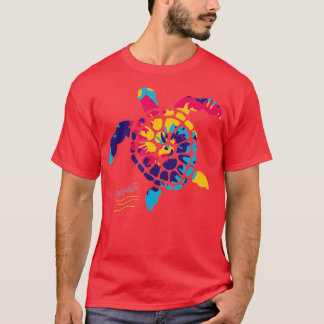 Hawaiianische Gefärbte Krawatte Meeresschildkröte T-Shirt