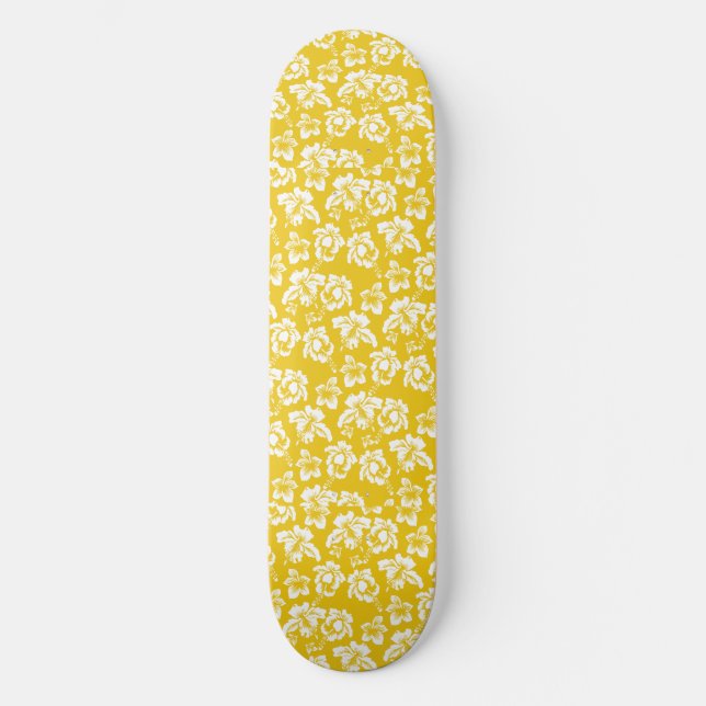 Hawaiianische Gelbe Blume Skateboard (Vorderseite)