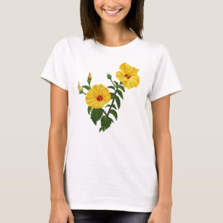 Hawaiianische gelbe Hibiskus-Botanik-Illustration  T-Shirt