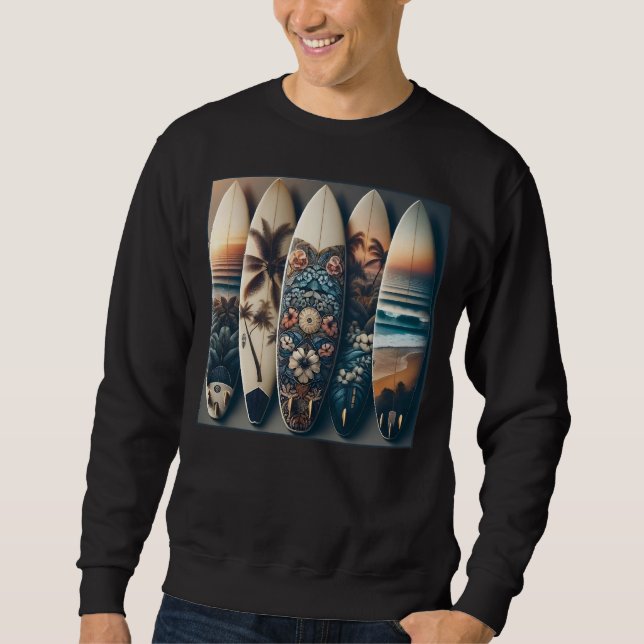 Hawaiianische gestrichene Surfboards Sweatshirt (Vorderseite)