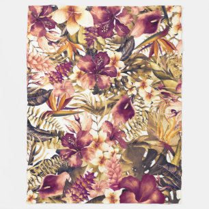 Hawaiianische Golden Tropics Elegante Vintage Mode Fleecedecke