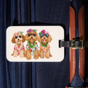 Hawaiianische Goldendoodle-Hunde Blumenlei Gepäckanhänger