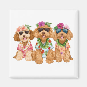 Hawaiianische Goldendoodle-Hunde Blumenlei Magnet