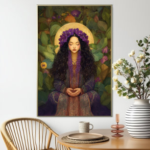 Hawaiianische Göttin Papahānaumoku Florale Erdenmu Poster