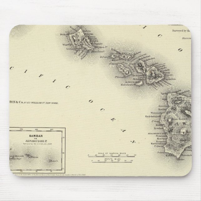 Hawaiianische Gruppe oder Sandwichinseln Mousepad (Vorne)