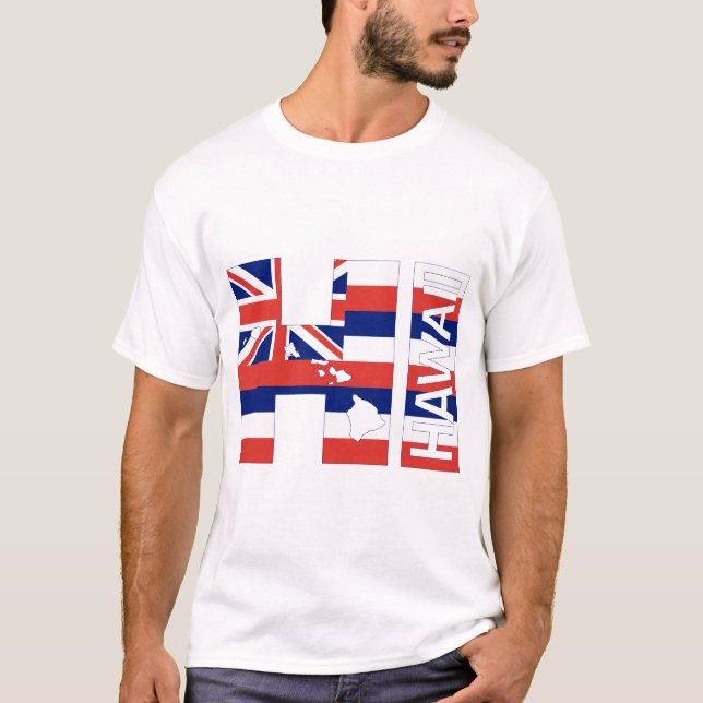 Hawaiianische Hawaiianische Flagge T-Shirt (Vorderseite)