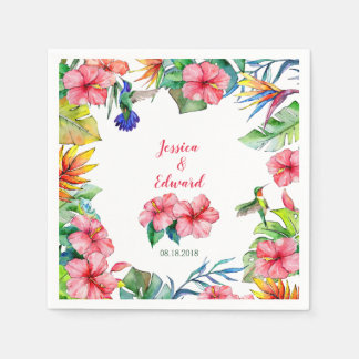 Hawaiianische Hochzeit mit tropischem Hibiskus Serviette