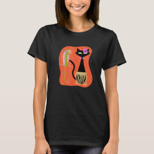 Hawaiianische Hula-Katze mit tropischen Tiki-Bird  T-Shirt
